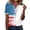 Sky Blue(American Flag Stars Striped), variant on 4th Of July Womens Shirts Short Sleeve Button Down V-Neck Independence Day American Flag Stars Striped Tees Retro 2026 Summer Freedom Tee Tops Sky Blue M