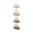 thumbnail image 1 of Mueble Para Baño Estantería Almacenamiento Para Baño de 4 Niveles Organizador De Baño Metalico Dorado con Madera Acacia, 1 of 10