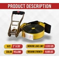 thumbnail image 2 of 4 Pack Ratchet Tie-Down Straps with Flat Hooks, 2" x 20' Ratchet Straps Yellow | 10,000 Lbs Breaking Strength | Tie Down Ratchet Straps for Flatbed, Truck, Trailers Pickup, 2 of 9