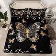 thumbnail image 2 of Manfei Flying Butterflies 4pcs Bed Sheets for Teens Adults,Chic Flowers King Sheets,Exotic Style Super Cozy Sheet Set,Microfiber Bedroom Decor, 2 of 7