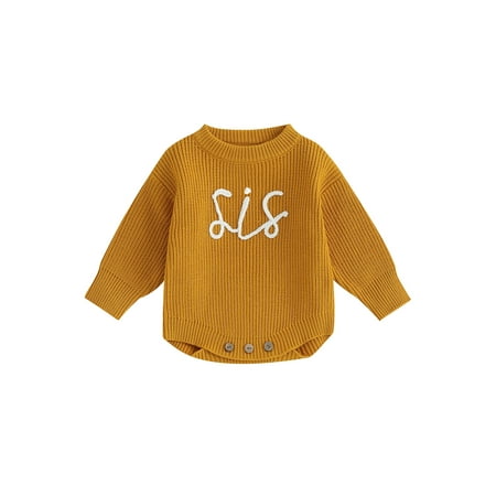 

Bagilaanoe Newborn Baby Girl Knit Romper Sweater Long Sleeve Bodysuits Letter Embroidery Pullover 3M 6M 9M 12M 24M Infant Warm Jumpers Tops Fall Loose Knitwear
