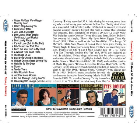 Conway Twitty 20 Best Of Must Have Hits Cd Walmart Canada