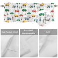 thumbnail image 2 of Kitchen Valances for Window, Cartoon Trucks Green Pine Tree Light Filtering Rod Pocket Valance Curtain, Colorful Polka Dots &nbsp;Short Curtains Window Topper for Bedroom Bathroom Living Room 54x18in, 2 of 9