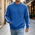 thumbnail image 4 of qafoshin Mens Trendy Patchwork Sweatshirt Crew Neck Long Sleeve Shirts Fall Winter Casual Loose Pullover Tops with Pocket, 4 of 6