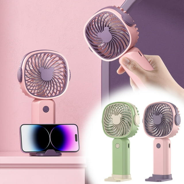 Xihbxyly Mini Ventilador Usb, Portátil, Batería de 8 Horas de Duración, Soporte Multifuncional, Velocidad Ajustable, Opción de Ventilador de Escritorio, Ideal para Viajes Al Aire Libre, Tamaño Compac