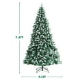 thumbnail image 4 of Costway 7.5ft Snow Flocked Hinged Christmas Tree w/1346 Branch Tips & Pine Cones, 4 of 10