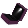 thumbnail image 3 of Xirurus Premium LED Lighted Ring Storage Box, Fashionable Engagement Jewelry Display Case with Soft Plush Interior, Perfect for Wedding Proposals and Anniversaries, 2.56 inches / 6.5 cm, Purple, 3 of 9