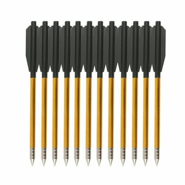 Cocobaby 12pcs Aluminum 6.3 inch Crossbow Bolts Arrows 6mm for 50 to 80 LB Pistol Crossbow