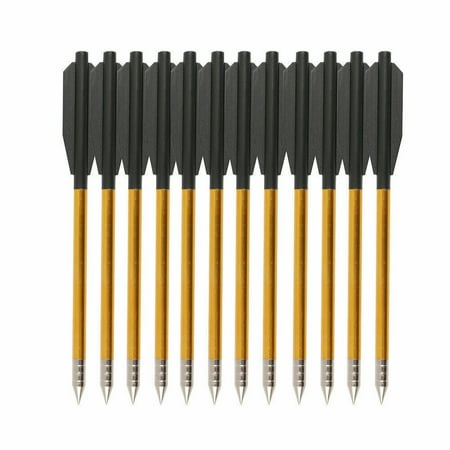 Cocobaby 12pcs Aluminum 6.3 inch Crossbow Bolts Arrows 6mm for 50 to 80 LB Pistol Crossbow