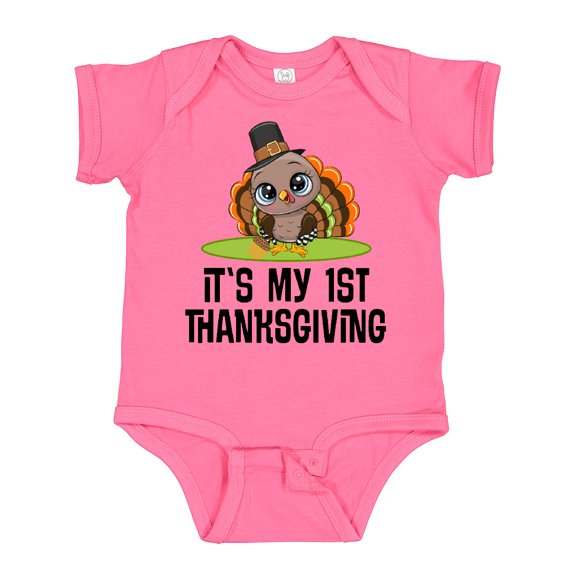 Inktastic First Thanksgiving Pilgrim Turkey Boys or Girls Baby Bodysuit