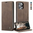 thumbnail image 2 of CaseMe for iPhone 14 Pro, Wallet Case Soft PU Leather Flip Case Magnetic Stand Flip Protective Cover Leather Case with ID & Credit Card Slots Holder Case-Brown, 2 of 8