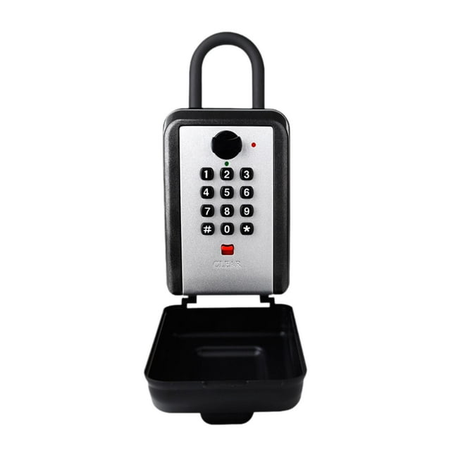 Caja de seguridad con llave, fácil configuración de contraseña, resistente, portátil, versátil, caja de almacenamiento de llaves, de seguridad con Colgante