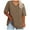 Khaki, variant on Women Plus Size V Neck T Shirts Summer Half Sleeve Tees Polyester Spandex Casual Loose Fit Cotton Tunic Tops