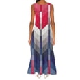 thumbnail image 4 of IROINNID Women's Sleeveless Sundress Full-Length Fashion Pockets Mid Calf Dress Printed V-Neck Dress, 4 of 6