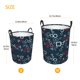 thumbnail image 3 of Fotbe Navy Blue Geometric Cesto de Ropa con Asas, Cesto Impermeable de Gran Capacidad, Bolsa de Lavado para Dormitorio, Cesto de Ropa con Ruedas y Asas-Medium, 3 of 6