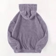 thumbnail image 5 of Wlynlyn Fuzzy Hoodies for Women Casual Fleece Long Sleeve Pajamas Sweatshirts Solid Color Loos Fitted Pullover Tops, 5 of 9