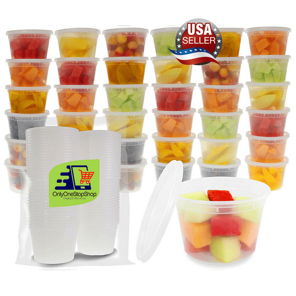 16 oz Plastic Deli Containers with Lids 240-Pack - Round Food Storage Containers for Soup, Salad, Takeout