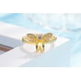thumbnail image 4 of Anillos para mujer, regalos para mujer, anillo de abeja para mujer con incrustaciones de circonita, anillos de dedo dos en uno, 4 of 5
