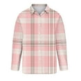 thumbnail image 5 of Under 10 dollars! Women's V Neck Plaid Shirts Flannel Casual Blouses Button-Down Business Loose Tops Long Sleeve Fall Outfits, 5 of 8
