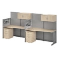 thumbnail image 1 of Office in an Hour 2 Person Cubicle Desk Set in Natural Elm - Engineered Wood, 1 of 5