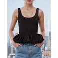 thumbnail image 5 of Biezeib Women's Summer Slim Tank Tops Sleeveless Solid Color Low Cut Peplum Hem Camisole, 5 of 6