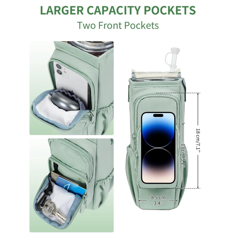 Narwey Insulated Water Bottle Carrier Bag, 40oz Green photo 4