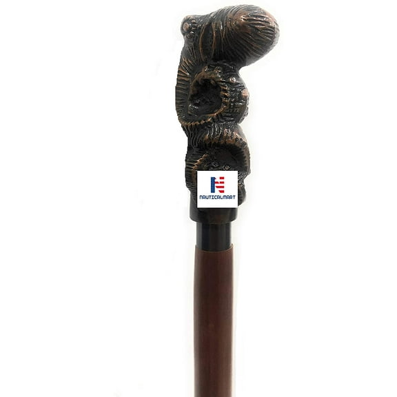 Steampunk Victorian Octopus Handle Walking Stick -Wooden Wand Walking Cane- Copper/Black Color Best Gift