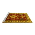 thumbnail image 2 of Ahgly Company Machine Washable Indoor Round Geometric Yellow Traditional Area Rugs, 6' Round, 2 of 4