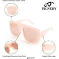 thumbnail image 4 of FEISEDY Trendy Baddie Oversized Sunglasses Square Hiphop Flat Top Large Shades for Women Men B2780, 4 of 7