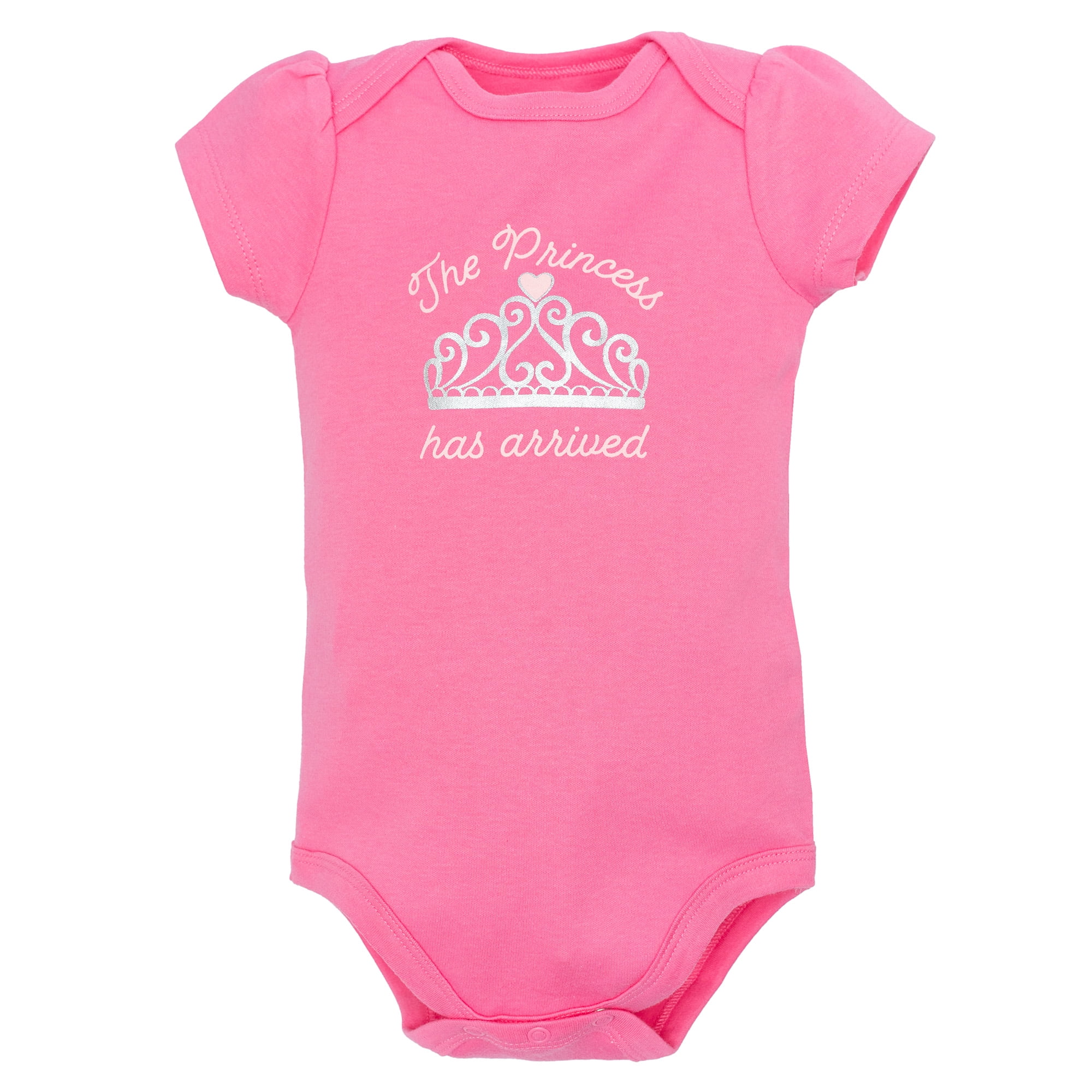 Hudson Baby Girl Cotton Bodysuits 3-Pack, Princess Castle, 3-6 Months