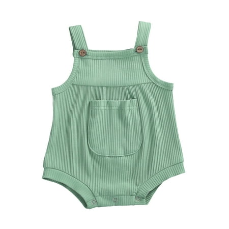 

Infant Baby Boy Girl Kintting Romper Sleeveless Pacthwork Jumspuit