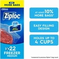 thumbnail image 1 of Ziploc® Freezer Bags with Stay Open Technology, Medium, 19 Bags, 1 of 5