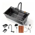 thumbnail image 1 of Fregadero Cocina 80x45 Acero Inoxidable Con Grifo Extensible Multifuncional Accesorios Completos, 1 of 9
