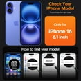thumbnail image 2 of 3-in-1 Entronix Heavy Duty Case Bundle for iPhone 16, Shockproof Rugged Cover with Rotating Holder Ring and 2 Clear Tempered Glass Screen Protectors, Black, 2 of 8