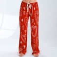 thumbnail image 4 of FrzhBrz Women's Valentines Day Comfy Pajama Pants Drawstring Lounge Pajama Pants Cute Love Heart Lounge Sleepwear Trousers, 4 of 5