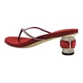 thumbnail image 3 of XYD Women Bling Thong Crystal Block Low Heel Sandals Flip Flops Round Open Toe Slip On Casual Dressy Shoes Size 11.5 Red, 3 of 4