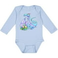 thumbnail image 3 of Inktastic Blue Easter Dragon with Painted Eggs Boys or Girls Long Sleeve Baby Bodysuit, 3 of 5