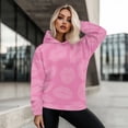 thumbnail image 5 of COEQINE Oversized Women's Hoodies Tops Soft Cozy Casual Wear Fashion Long Sleeves Y2K Loose Pullover Sweatshirts Pink Lip Print Printing Lightweight Fall Winter Outfits Clothes, M, 5 of 7