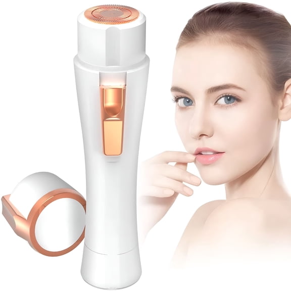 ACDANC Facial Hair Remover for Women,Painless Portable Waterproof Facial Hair Trimmer Shaver with USB Rechargeable for Peach Fuzz,Chin Hair,Upper Lip Moustache and Neck,White