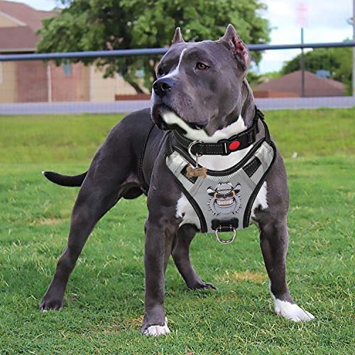 Big Dog Harness No Pull Adjustable Pet Reflective Oxford Soft Vest for Large Dogs Easy Control Harness 