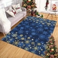 thumbnail image 3 of Christmas Red Gold and White Snowflake Winter Area Rug Rugs for Living Room Bedroom 8' x10'-Blue, 3 of 9