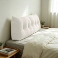 thumbnail image 3 of Bubble Textured Tufted Full Size Wedge Headboard Pillow Ergonomic Reading Backrest Bolster Cushion with Removable Washable Cover Side Storage Pocket for Bed Sofa Dorm, 3 of 4