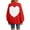 Red, variant on Women's Oversized Heart Print Cardigan - Longline Open Front Coatigan Sweater