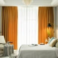 thumbnail image 3 of ML American Warm Yellow  Curtains Living Room Bedroom Semi-blackout  Curtains Modern Minimalist Tulle Customization, 3 of 6