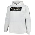 thumbnail image 2 of Men's Fanatics Ash San Antonio Spurs Big & Tall Raglan Tri-Blend Pullover Hoodie, 2 of 3