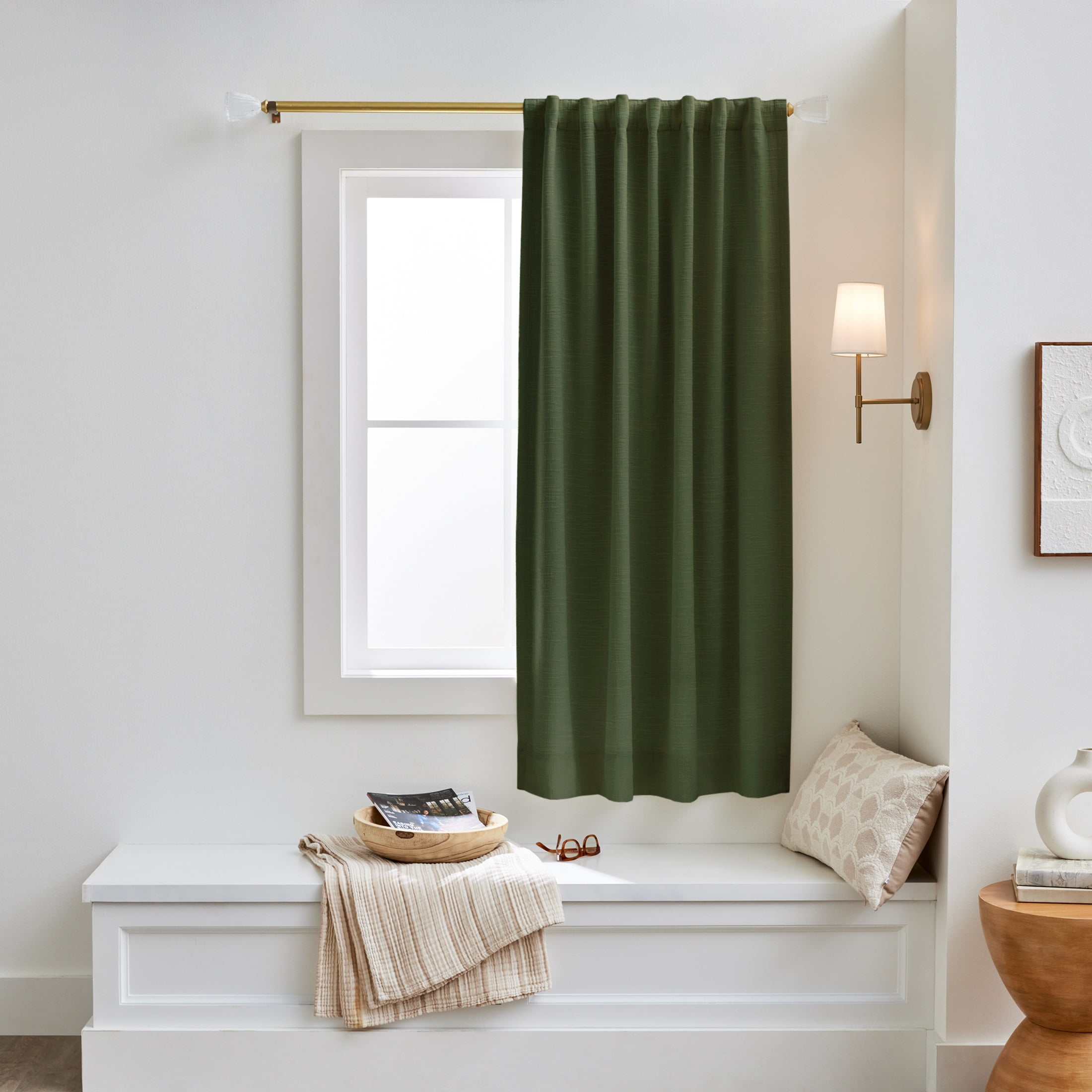 Better Homes & Gardens Textured Solid Chenille Blackout Single Curtain Panel, Sea Turtle, 50"W x 63"L