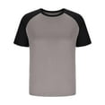 thumbnail image 5 of Fanxing Raglan Sleeve Tshirts for Women Slim Fitted Baseball Tees Shirts Stretchy Summer Athletic Workout Tops Gray,L, 5 of 7