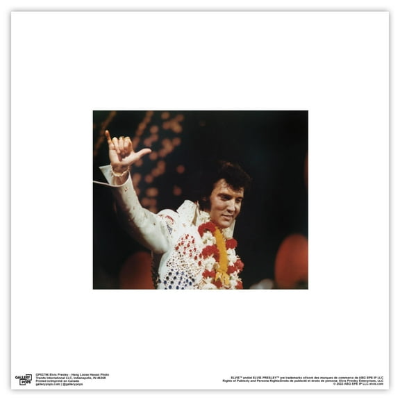 Gallery Pops Elvis Presley - Hang Loose Hawaii Photo Wall Art, Unframed Version, 12" x 12"