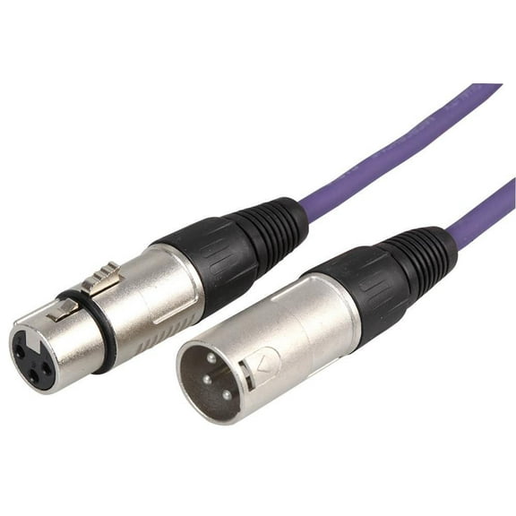 STAGG - 3 Pin XLR Male to Female Microphone Lead 3m Purple