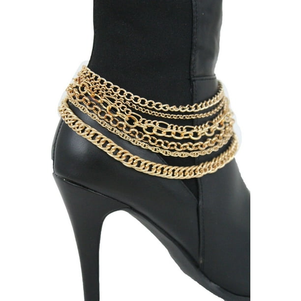 Alwaystyle4You Women Gold Boot Chain Links Shoe Charm Multi Strands